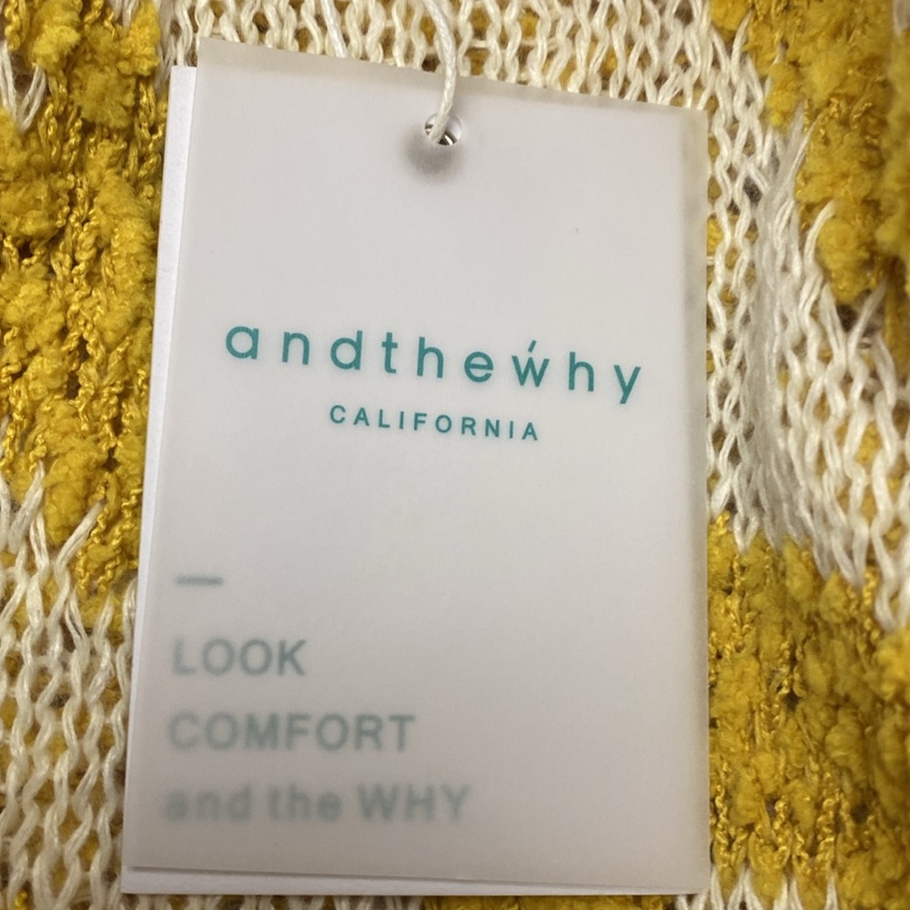 Vibrant Yellow and White Knit Sweater - Picture 11 of 12